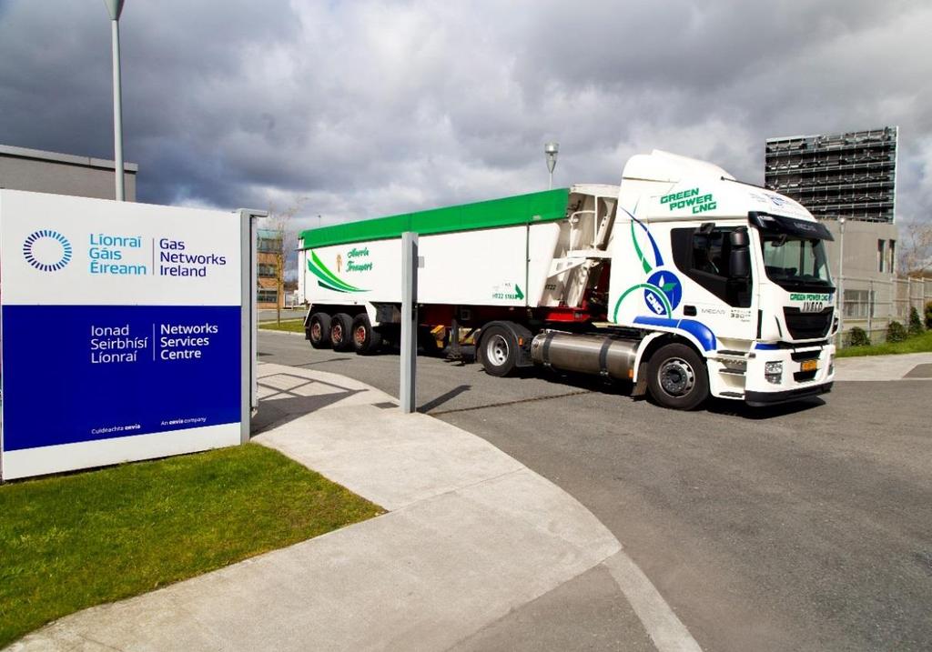 Potential for CNG in Ireland Provide an alternative refuelling network across Ireland. Ability to refuel the national fleet of HGV s and Buses with Natural Gas or Renewable Gas.