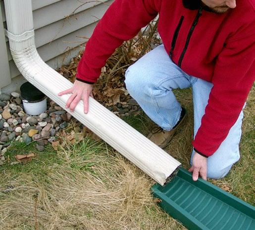 OUTSIDE Your Home Clean Gutters & Properly Direct Downspouts Make sure your gutters and downspouts are clean (no clogs), not
