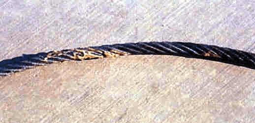 Ropes are to be replaced when any of the following conditions exist: # Any physical damage which impairs the function and strength of the rope [.