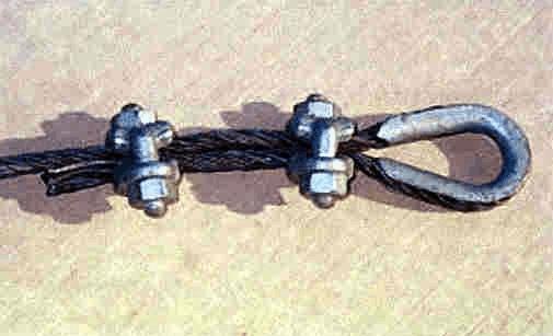 (10)(i): adhesive (10)(ii): kinks (10)(iii): broken wires Swaged attachments or spliced eyes on wire suspension ropes may not be used unless they are made by the manufacturer or a qualified person [.