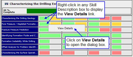 Figure 113 This option opens a new window (Figure 114) that displays information about the Group Gap Analysis page, including the Skill, Skill Description,