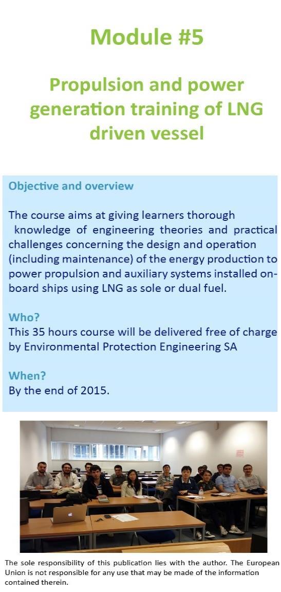 OCEAN FINANCE LTD AS PART OF OTMW-N Module #1: LNG Fueled Vessels Design Training We took part in this