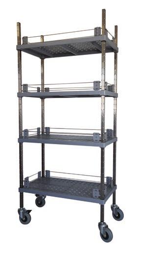 Heavy duty mesh wire panels secure the sides and back of the shelving.