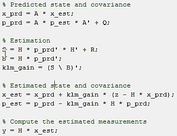 Estimated state and covariance x_est = x_prd +