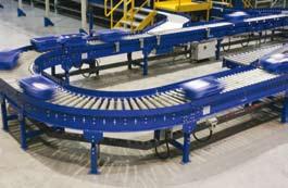 Conveyors of various types such as belts, rollers, wheels and chains, suit different kinds of applications. They can convey horizontally, vertically, around corners, incline and decline.
