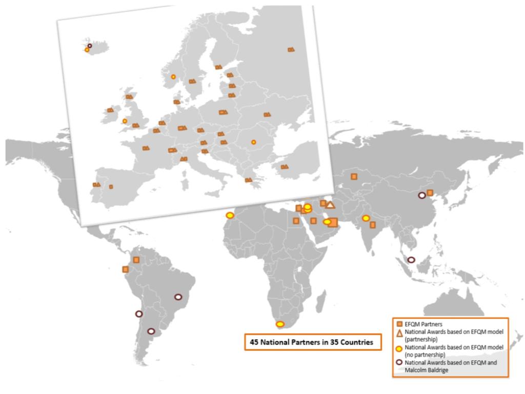 Global spread of our EFQM offices and Partners