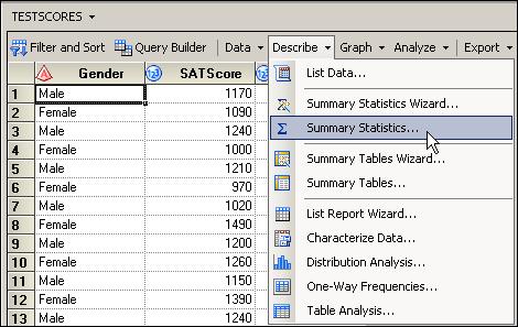 11 Create a summary statistics report for the TESTSCORES data set. 2.
