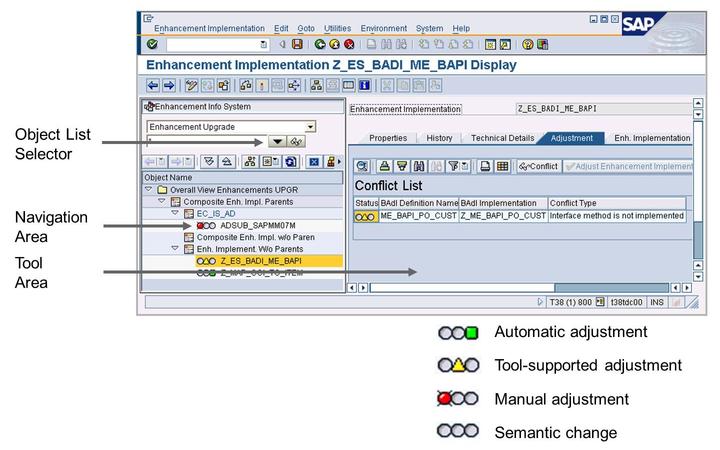 Objects can be selected according to their category: SAP Notes, with or without