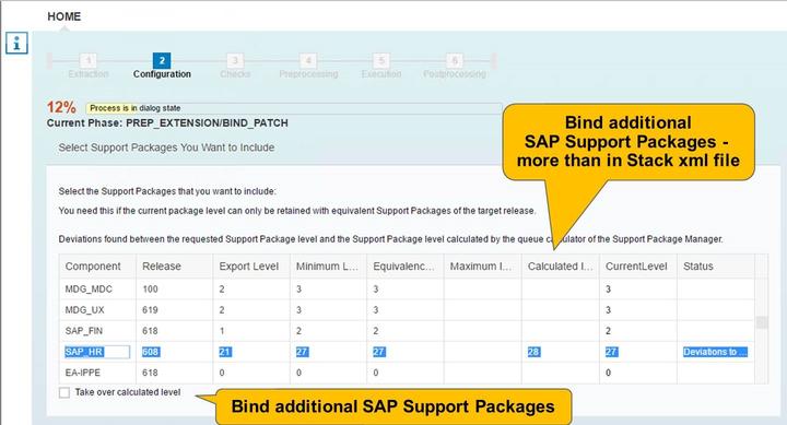 4/21/2018 SAP e-book Unit 6: SUM - Prepare Part Figure 111: Phase BIND_PATCH: Selecting SAP Support Packages Component Software component Release Target release of this software component Export