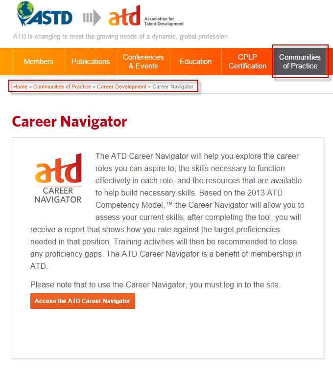 ATD Career Navigator: How To Find It https://www.td.