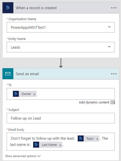 Example: Notification Flow Trigger the event that kicks off the flow: Manually on a
