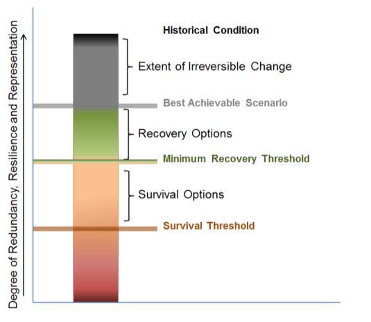 1.0 Preface The terms recovery and survival are used frequently throughout the Species at Risk Act ( SARA, the Act) and have implications for determining recovery feasibility, setting population and