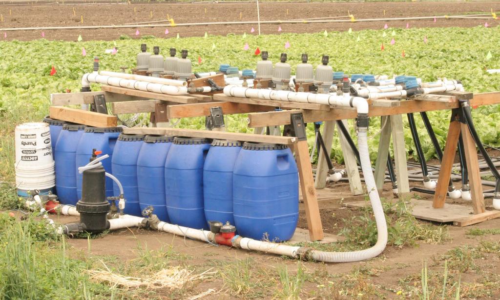 Irrigation Manifold for Simulating Water with Varying Concentrations of N Nitrogen salts: Calcium Nitrate,