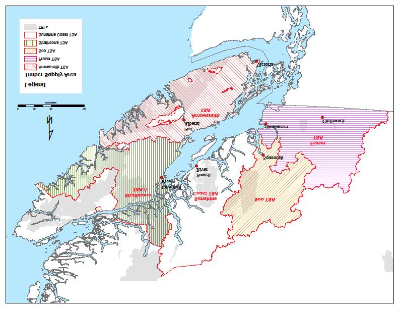 Figure 1. The five coastal timber supply areas. BACKGROUND How are minimum harvest criteria determined?