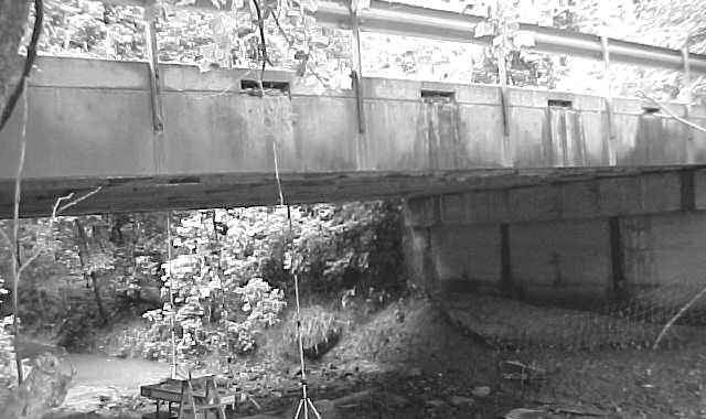 Figure 4. CFRP strengthening of Coats Lane Bridge Load Testing Procedure The two H20 trucks made two passes on the bridge.