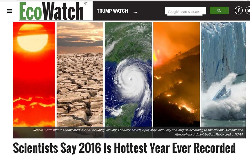 2 2016 hottest year on record again Source: http://www.