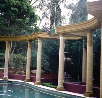 back yard, pool area or courtyard. The system is supplied as a finished product requiring only paint to be applied once installed.