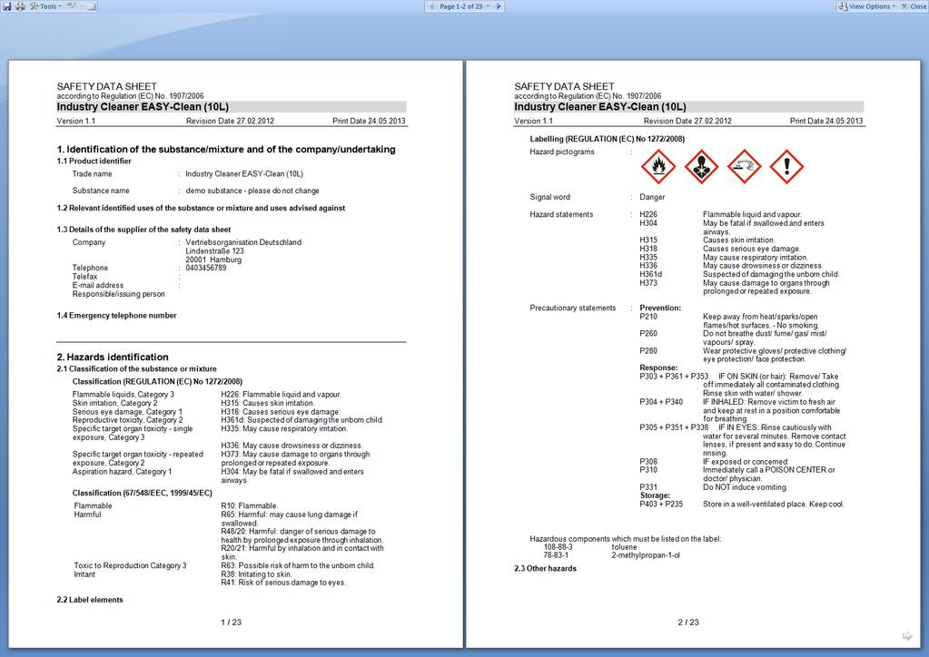 Safety Data Sheet and Label Management Overview Protect revenue and brand with globally compliant safety data sheets and labels Central data and content management Automated product classification