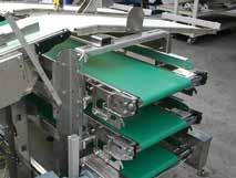 It connects to one or more packing lanes of an egg grading machine. The normal take away conveyor used for manual packing is replaced by a conveyor system.