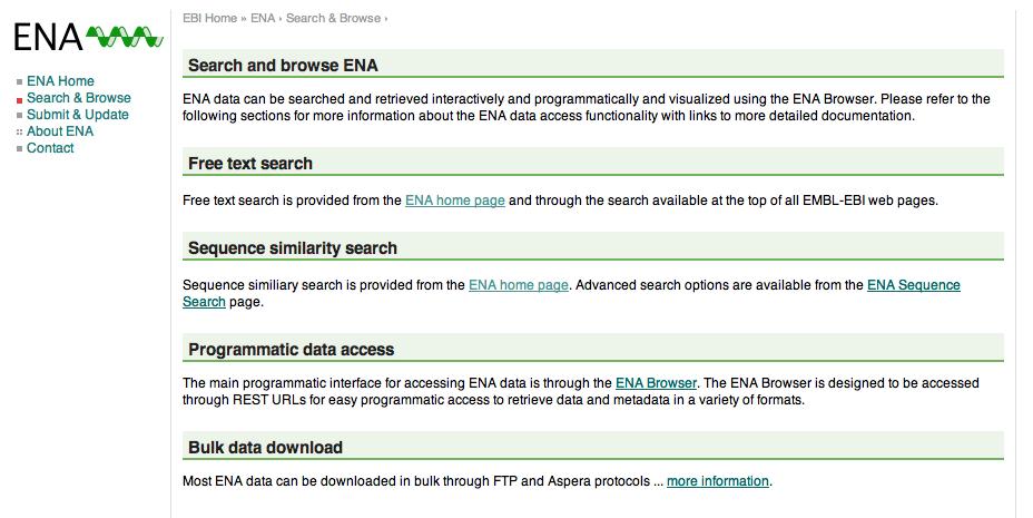 European Nucleotide Archive ENA provides a comprehensive, accessible and publicly available