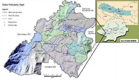 Figure 1. Map of Nepal and study area. Plant material Lantana camara L.used for the experiment was collected from natural habitats of Kirtipur.