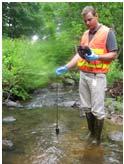Collecting ambient water quality sample