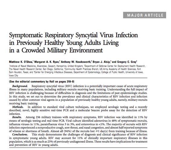 Implications of Decreased Rate of RSV Infections Healthy adults have clinically significant RSV disease (O Shea et al, JID) Pregnant women who contract influenza have more adverse outcomes and