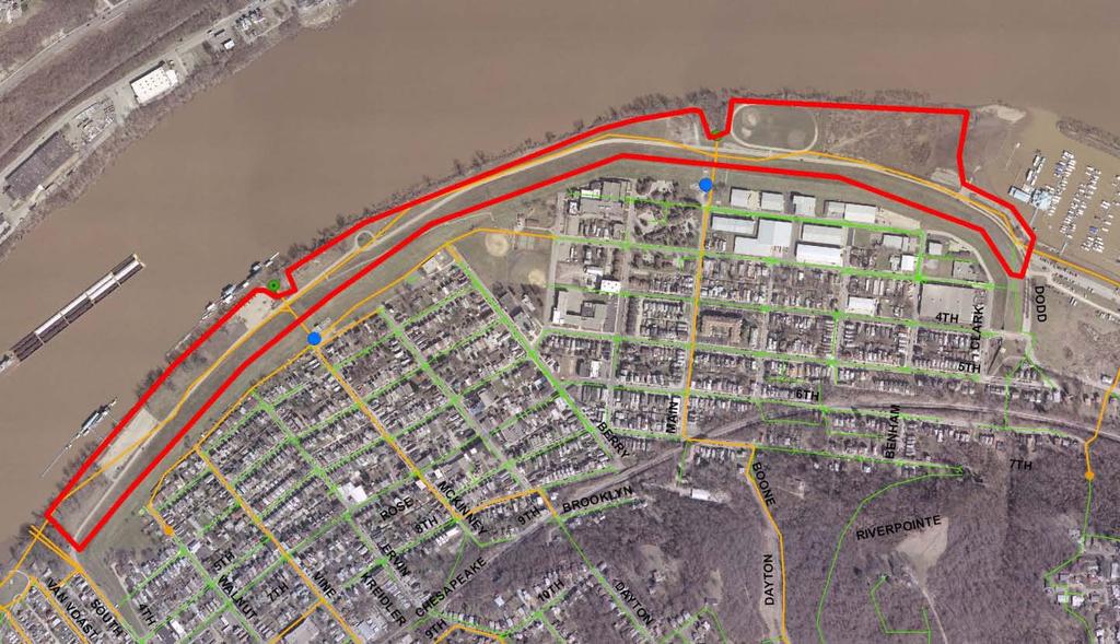 River s Edge Project Background Interceptor replacement was needed due to significant amount of fill (> 20 ) needed for development Developer proposed in-kind replacement The District decided