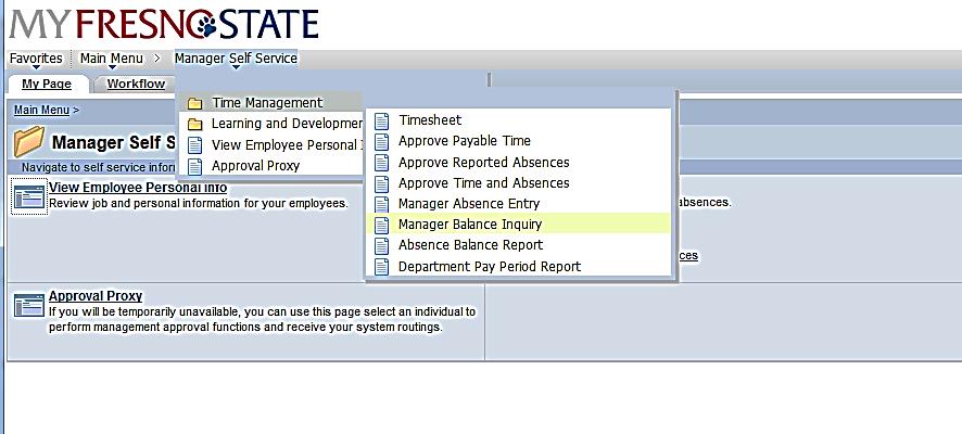 View Absence Balances for Employees This section demonstrates how to view current and prior absence balances