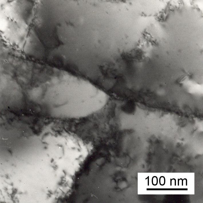 The grain microstructure of the initial material observed by light microscopy is shown in Fig.2. Grains are polygonal and homogeneous. The grain size decreases with number of passes, Fig.3.