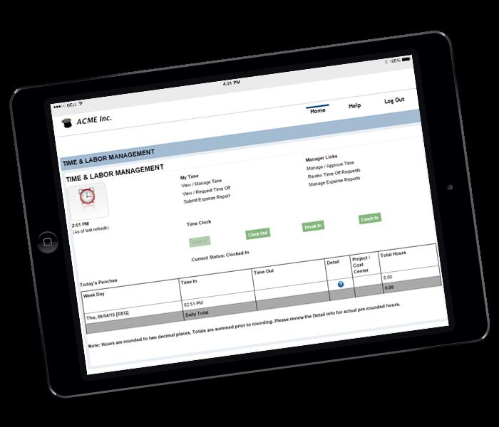 Settings can also be configured to empower managers with various time data. Expense reporting available. Extensive pay period reporting.