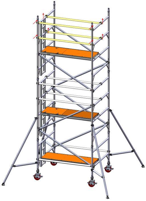 Assembly Procedure Mobile Towers 3T Method ASSEMBLY FOR 1450 DOUBLE WIDTH TOWERS 9 Fit the folding toeboard (see