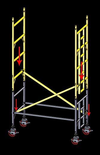 Assembly Procedure Mobile Towers 850 3T Method ASSEMBLY FOR 850 TOWERS 3 Position the ladder frame as shown below and fit the other end of the horizontal brace onto the