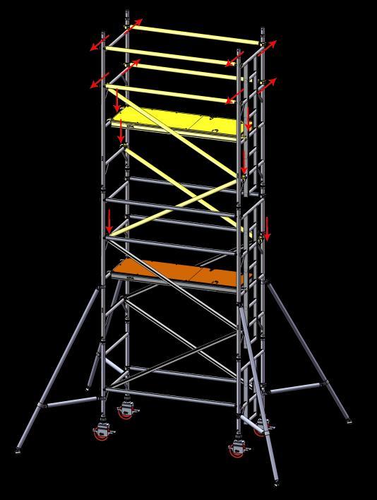 assembly. Position a trapdoor platform on the 8 th rungs ensuring that the trapdoor is next to the ladder frame with the hinges towards the outside of the tower.