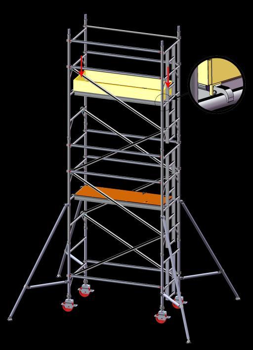 Assembly Procedure Mobile Towers 3T Method ASSEMBLY FOR 850 SINGLE WIDTH TOWERS 8 Continue to add additional frames (ladder and span), interlock clips, diagonal braces, trapdoor platforms and