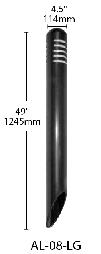 AL-08 BOLLARDS 12v/120v Max Watt: 25w Mount: FA-42-FIN Black PVC Fins 3w Omni3 50K 20w 10k 20w 10k 18w S8 2k 3" DIAMETER - 360-12v TO ORDER INTO PART NUMBER -LED3 -NL -X -H Number Material LED No