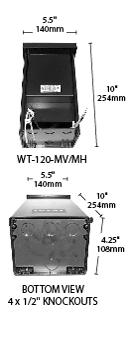 00 WT-12-0MHM98T For 2x70w R40 and/or 2x70w PAR38, black powder coat Multi 120v, 208v, 240v, 277v (4 taps) 620.