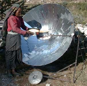 cooking food in a solar radiation reflecting oven Orienting building to receive sun (like south-facing windows)