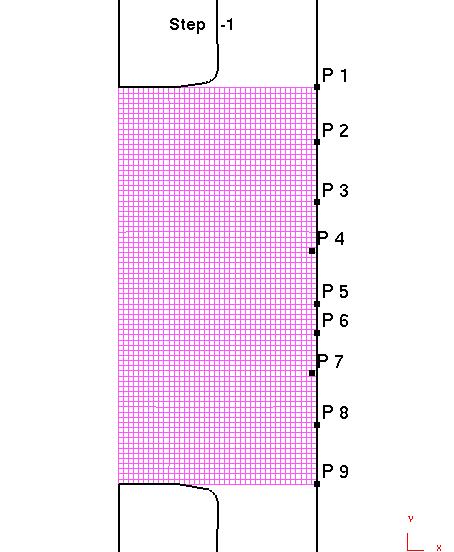 at the container for an extrusion ratio of r=0.