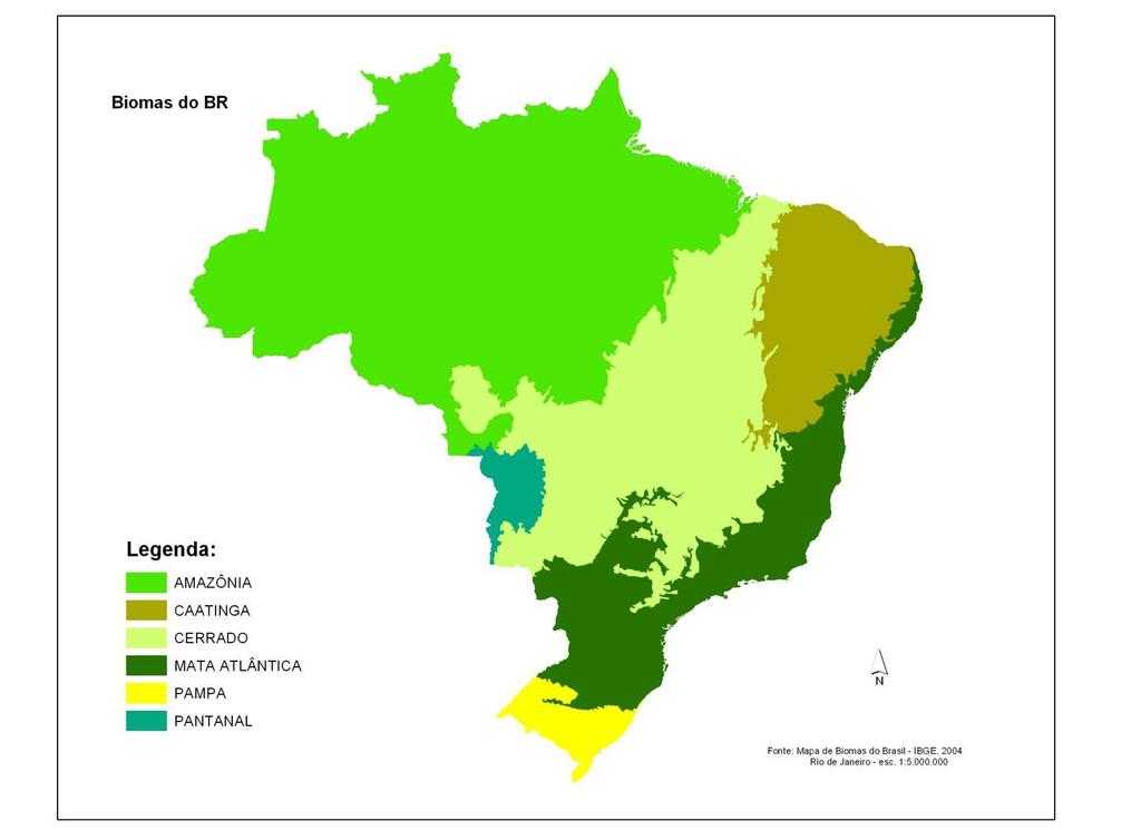 Brazilian Forests Brazilian Vegetation Biomes % of