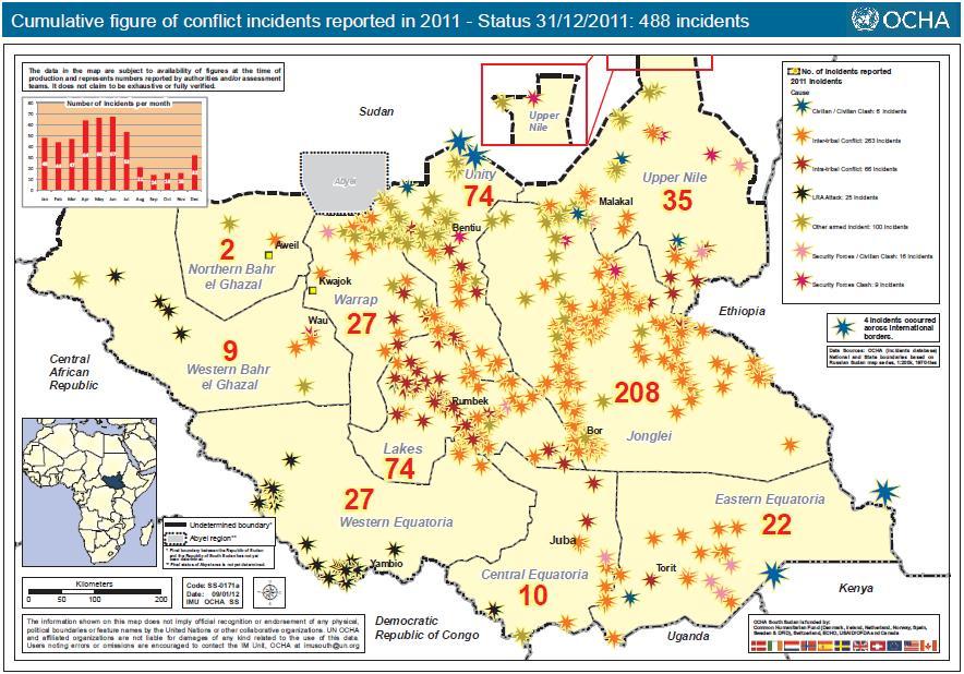 Continued violence and insecurity excercabating already precarious situation putting lives and livelihoods of millions of South Sudanese at risk Jonglei: over 60, 000