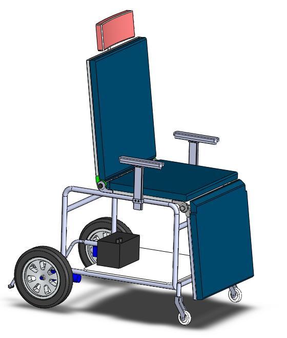 Figure 5-9 shows the final design of the improved wheelchair based on design details.