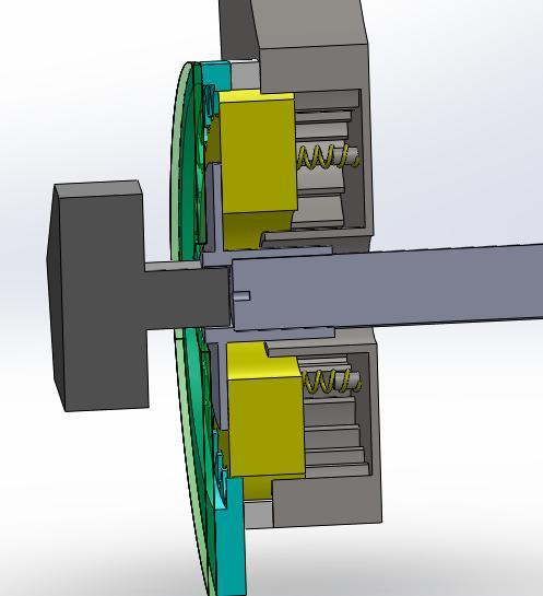 Push and rotate the adjusting member Rotation in the actuating member and axis a) Actuating position of spur gear for reclining motion Spur gear Actuating member Springs to pull out the