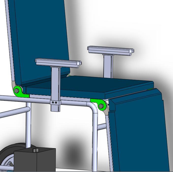5.2.2 Arm-rest design As shown in Figure 4-2, the arm-rest of initial design is adjustable dual post, which allows the user to set the arm-rest for different heights.
