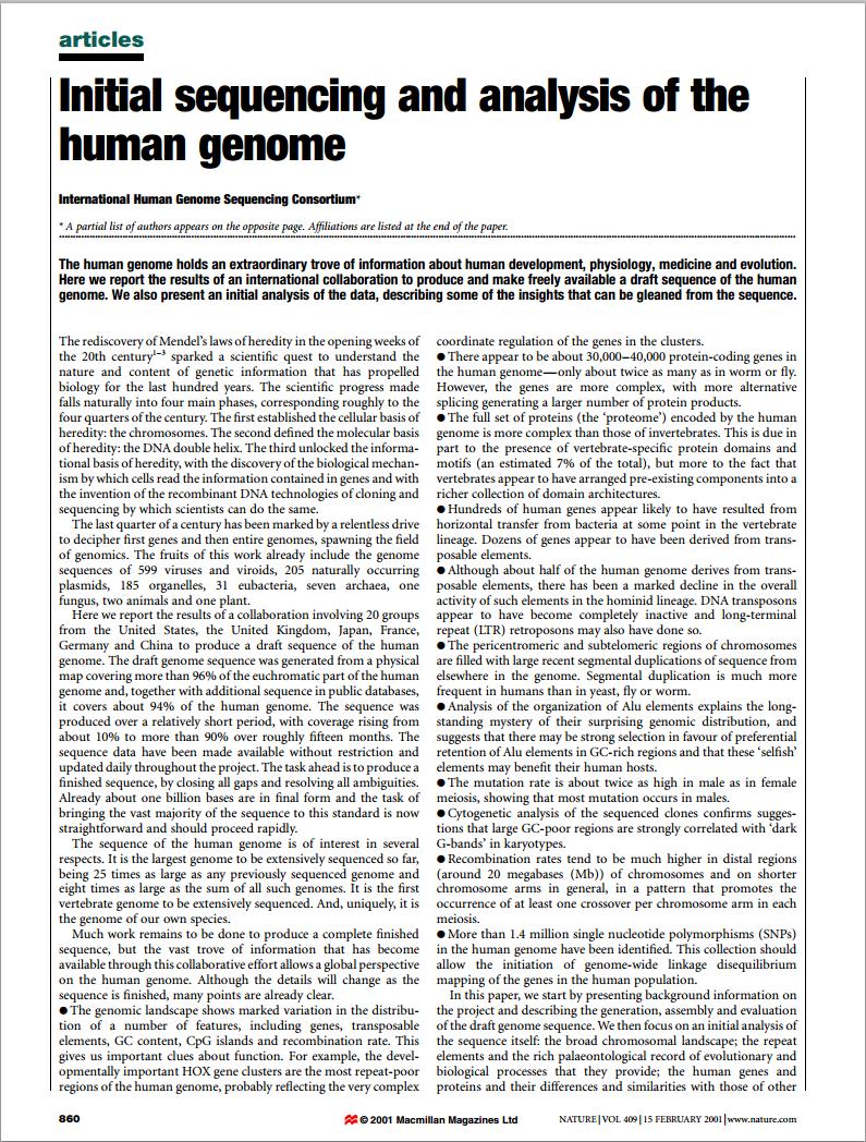 Genomic information The majority of the genome