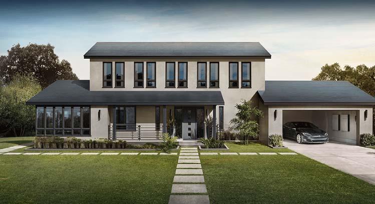 BIPV roofs, shingles and panels Tesla solar shingles 25 Photo credit: Tesla BIPV shingles are typically used in residential applications.