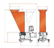 Supported on a heavy and massive hinge, the upper part of the cutting chamber including the in-feed hopper can be swung completely