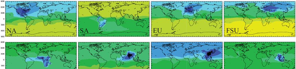Results Study 2: Surface CO and Tropospheric CH 4 NA: North America SA: South