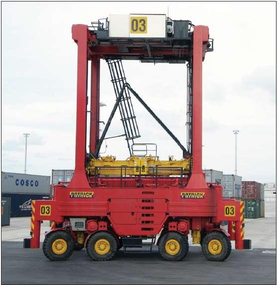 Offshore Terminal Horizontal Transport and Stacking Equipment Equipment Type: Automated Straddle Carrier Advantages No requirements for rails and power supply in the yard, just pavement Already