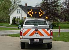 RETRO-REFLECTIVE MARKINGS ON WORK VEHICLES Visibility increased by the use of retro-reflective markings and appropriate vehicle colors Retro-reflective